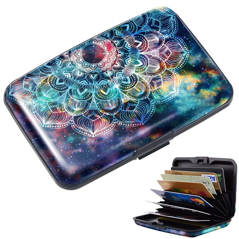 Coco Rossi Credit Card Holder for Women,RFID Blocking Slim Hard Mini Card Case ID Case Travel Wallet Nebula - Image 2